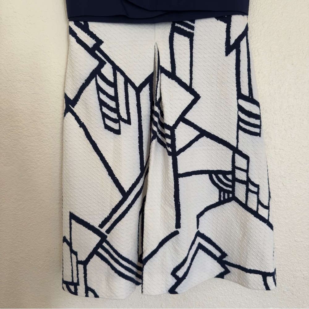 Anthropologie HD in Paris Ardmore Dress White & Navy Blue SZ US 8 - Picture 3 of 9